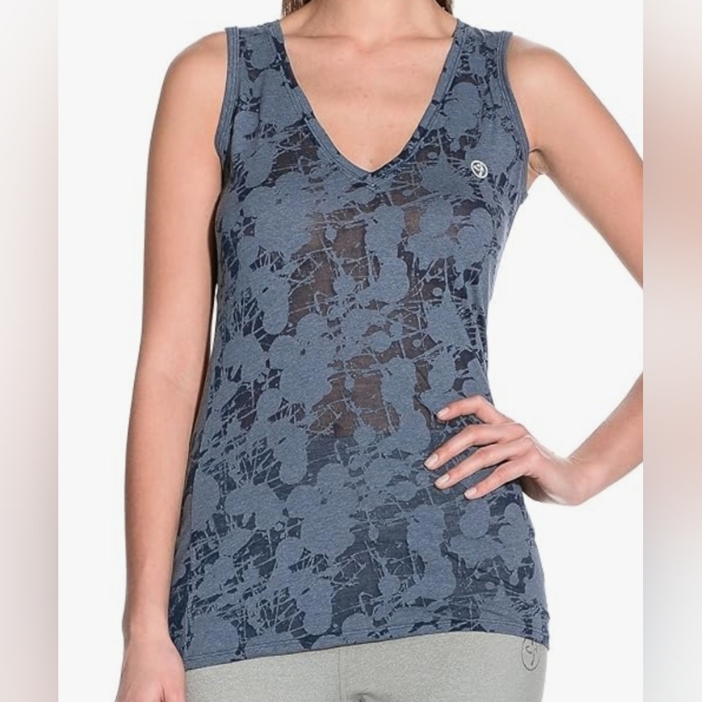 Zumba Women's Blue Lace Sleeveless Top